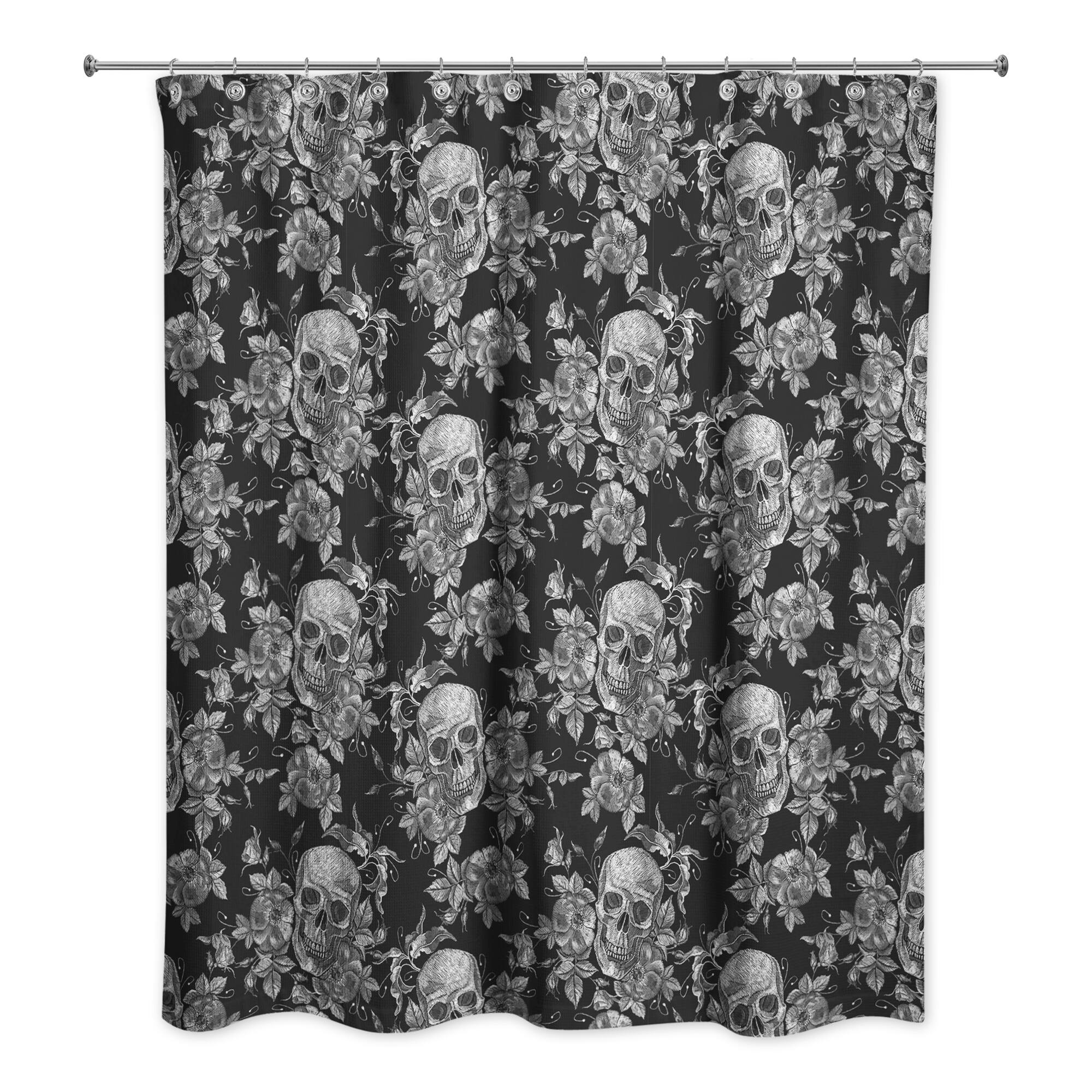 Floral Skulls Shower Curtain